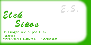 elek sipos business card